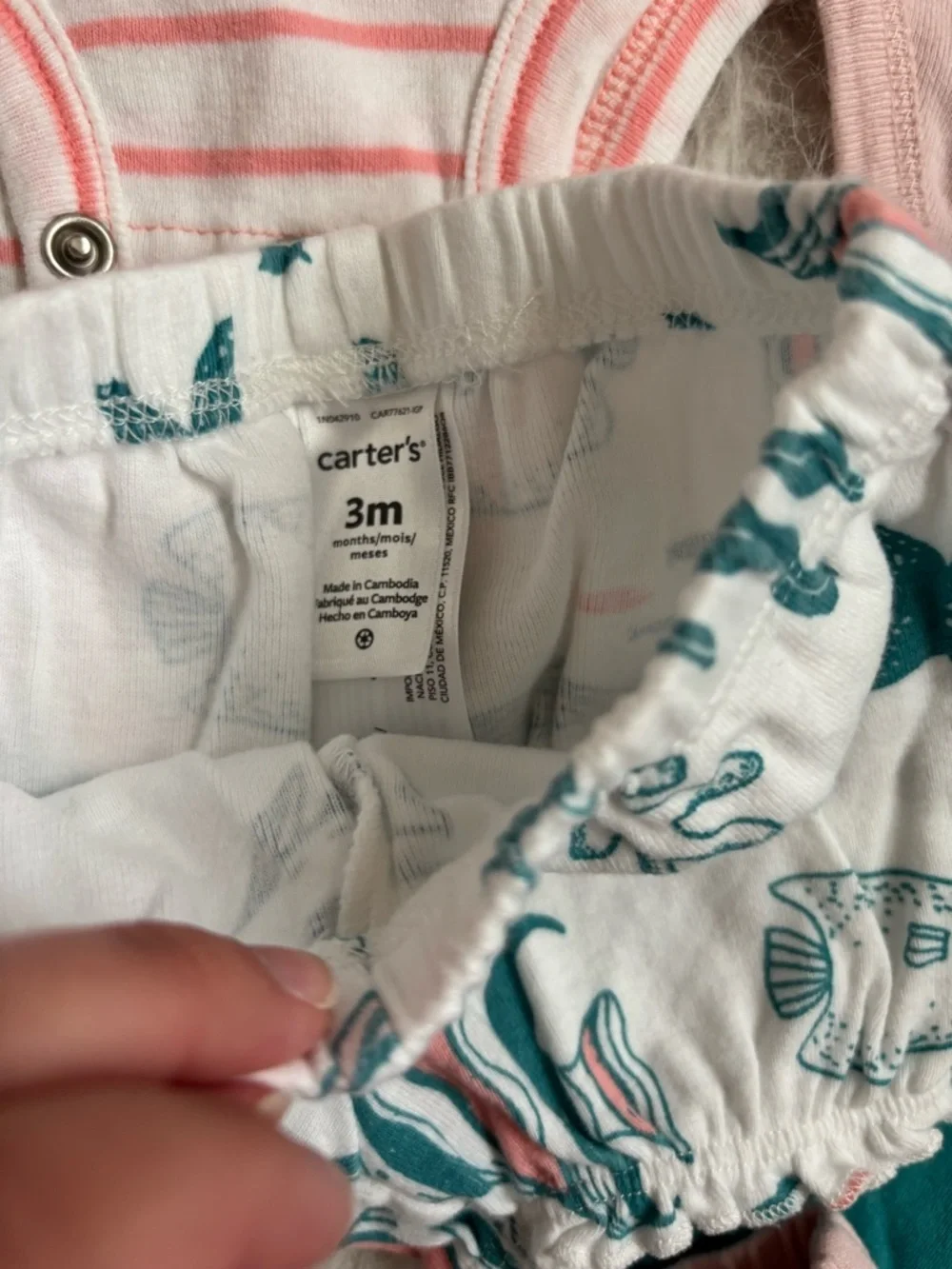 Carter's Baby Girl Matching 7 Piece Tropical Ocean Bodysuit & Shorts Set